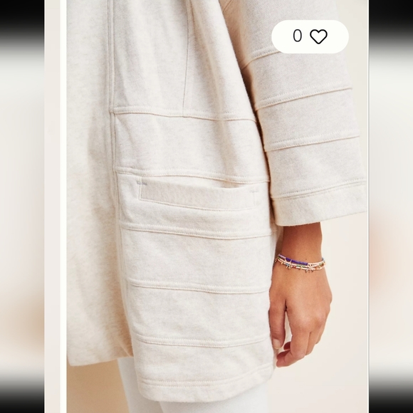 🌸 Anthropologie Marian Fleece Kimono Cardigan - Oatmeal Medium Large - Picture 4 of 9